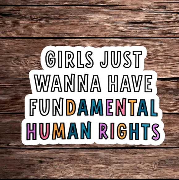 Women's girls rights rainbow vinyl sticker bumper water bottle laptop decal - Picture 1 of 5